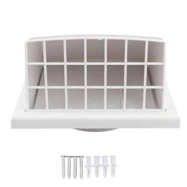 Imagem de MUNEFE Capa de ventilação de exaustão de plástico, tampa de ventilação de duto de parede externa de plástico, ventilação de exaustão com capa de chuva para cozinha de banheiro 100