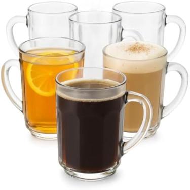 Imagem de Canecas de vidro, transparentes para bebidas, servir agua e cafe, leves.