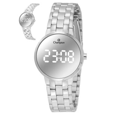 Imagem de Relógio Champion Feminino Ref: Ch48153q Led Espelhado Prateado