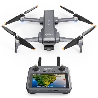 Imagem de Contixo Drone para adultos, vídeo 4K/30FPS, cardan de 2 eixos e EIS, prevenção de obstáculos, controle remoto de tela sensível ao toque de 5,5 polegadas, GPS e fluxo óptico, motor sem escova, voo de 6