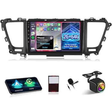 Imagem de Volxcereo Rádio de carro para Kia Carnival Sedona 2014 2015 2016 2017 2018 2019 2020, 2G + 64G 9 polegadas Android Touchscreen estéreo com Carplay/Android Auto, GPS, WiFi, Bluetooth, SWC, FM/RDS