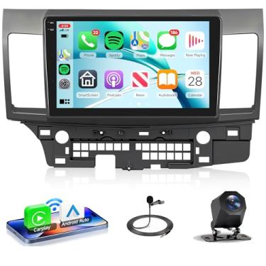 Imagem de Rádio estéreo automotivo 4 núcleos 4G + 64G Android 15 para Mitsubishi Lancer 2008 – 2017, Rimoody Wireless Carplay Andorid, conexão de espelho automático, tela sensível ao toque, GPS WiFi, Bluetooth