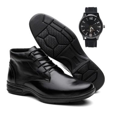 Imagem de Coturno Masculino Leve Design Contemporâneo com Cadarço Ajustável e Palmilha Confortável para Rotina