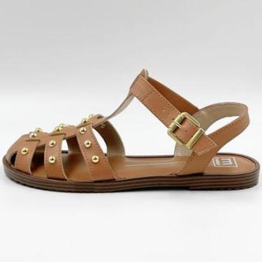 Imagem de Sandália Moleca Rasteira Casual com Aplicações Feminina-Feminino