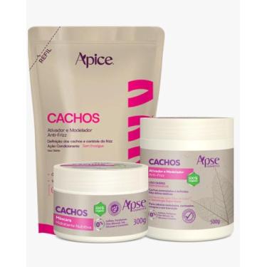 Imagem de Kit Máscara 300g, Ativador e Refil Ativador Cachos Apice