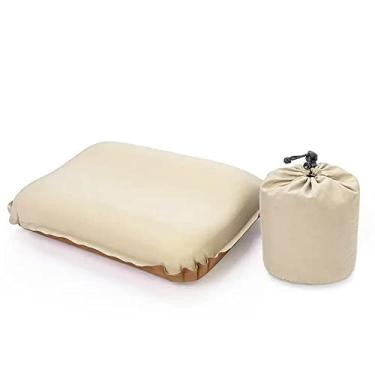 Imagem de Travesseiro Inflável de Esponja 3D com Inflação Automática Ar Portátil para Camping Trekking Viagens Sonecas e Repouso na Mesa