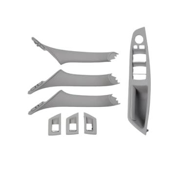 Imagem de Compatível para BMW Série 5 F10 F11 523i 525i 528i 530i LHD RHD Bege Preto Marrom Oyster Porta interna do carro Apoio de braço dentro do conjunto de maçaneta de tração(RHD Gray)