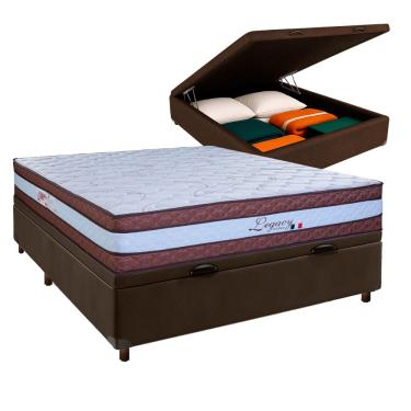 Imagem de Conjunto Cama Box Bau Blindado Casal + Colchão Molas Ensacadas Legaccy Paropas