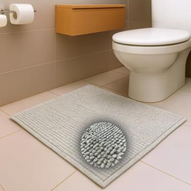 Imagem de Kit 4 Tapetes de Banheiro Bolinha Antiderrapante 58x38cm – Microfibra Super Macia e Absorvente com Secagem Rápida(Gelo,2)