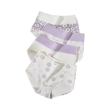 Imagem de Calcinhas Modeladoras Femininas plus Size De Cintura Alta 4PCS Em Algo