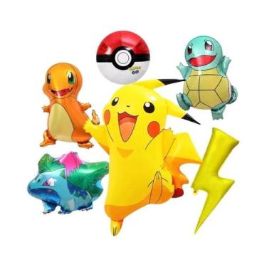 Imagem de Conjunto De Balões De Látex Em Forma De Pikachu Pokémon Vermelho E Pre