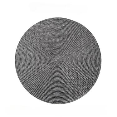 Imagem de Jogo Americano kit 4 ou 6 Peças Mesa Sousplat Cozinha Redondo Jantar Descanso de Prato(Cinza×10)