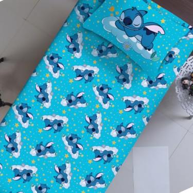 Imagem de Jogo de Lençol Portallar Disney Stitch Joy Fronha 100% Algodão Solteiro Stitch Dream