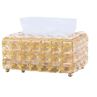 Imagem de Caixa Porta Lenços de Papel em Acrílico Cristal - Estilo Luxuoso Europeu com Design de Corte Diamantado, Decorativa para Residência e Comércio