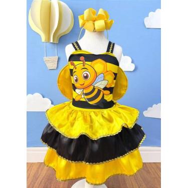 Imagem de Fantasia Infantil Abelhinha Amarelo para Festa Menina - Fabuloso Ateli