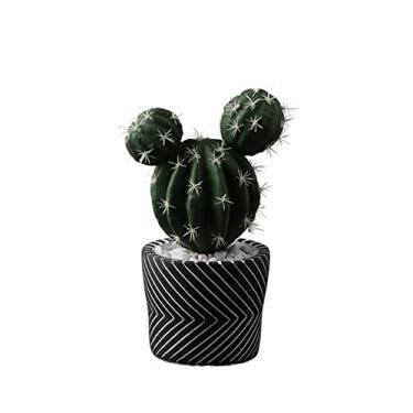 Imagem de pcagfaajmh Plantas Falsas Vaso de Plantas de 25,4 cm Ornamento de Cacto Falso, Lindas Plantas de Decoração de Casa, Ornamentais Realistas Artificiais Internos (B)