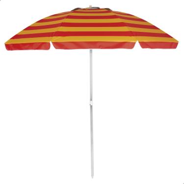 Imagem de Guarda Sol 2,4 Metros Alumínio Praia Piscina Lillos Pet (Laranja Listrado, 2,4 M)