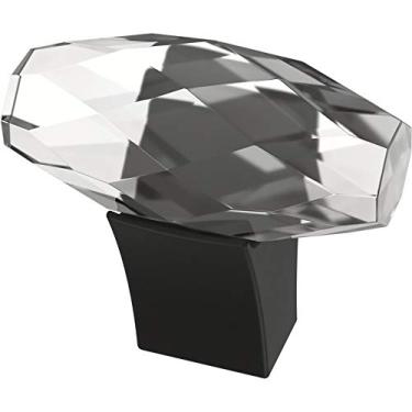 Imagem de Franklin Brass Oval de vidro cortado (pacote com 4) puxadores de armário preto fosco para cozinha, puxadores de gaveta, cômodas, porta de armário 1-1/2' P40857K-FB-C