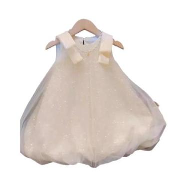 Imagem de Vestido De Bolha Com Laço De Renda E Lantejoulas Para Meninas, Estilo 