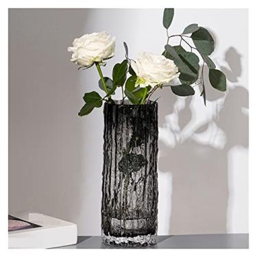 Imagem de Vasos para flores luxuoso congelado Glacie vaso de vidro para flores frescas secas enfeite de mesa utensílios decorativos vaso de terrário decoração casa moderna vaso decorativo (médio)