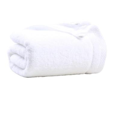 Imagem de Toalha de banho de algodão puro, superabsorvente espessa, superabsorvente, algodão macio de fibra longa, cor sólida, uso em hotel e casa (branca)