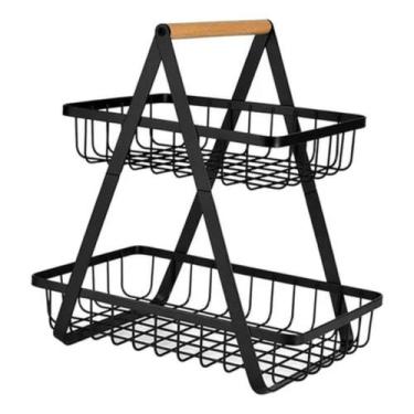 Imagem de Fruteira de ferro Cesta de armazenamento para cozinha durável - Iba