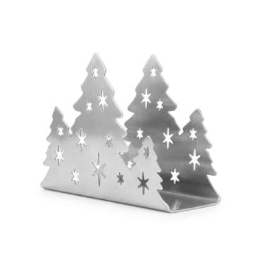 Imagem de Dpofirs Porta-guardanapos, Design de árvore de Natal Em Aço Inoxidável, Suporte para Toalha de Papel e Suporte de Tecido, para Decoração de Mesa de Jantar, Porta-guardanapos de Mesa de (Prata)