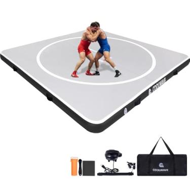 Imagem de COOLWAVE Tapete inflável de luta livre e tapetes de Jiu Jitsu para academia em casa ou treinamento ao ar livre, ótimo para BBJ, MMA, artes marciais, luta, judô, boxe, ioga e muito mais, 3 pés com