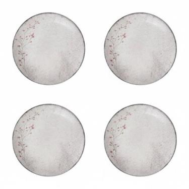 Imagem de Kit Jogo 4 Pratos Fundos Tramontina Floralis Porcelana 21 cm