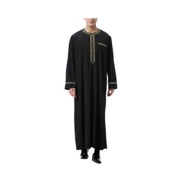 Imagem de Roupa Tradicional Muçulmana Masculina, Robe Islâmico Bordado De Dubai,