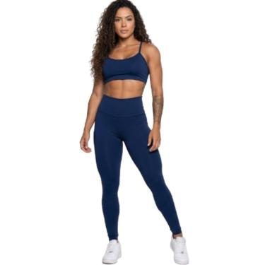 Imagem de Conjunto Top Alça Fina e Calça Suplex Vekyo Roupa Para Academia Treino Moda Fitness Musculação-Feminino