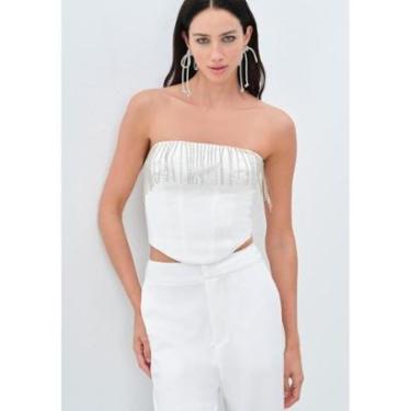 Imagem de Blusa Corset Sem Alças Com Franja De Brilhos-Feminino