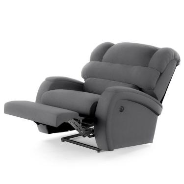 Imagem de Poltrona Do Papai Reclinável Napoli Controle Power Elétrico Usb Veludo Cinza Fh1