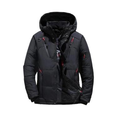 Imagem de Jaqueta Masculina Quente Com Capuz De Plumas De Pato Branco, Parka Cas