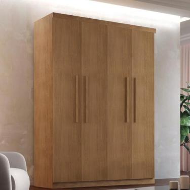 Imagem de Guarda-Roupa Solteiro 4 Portas 2 Gavetas MDF Dinamarca - Rufato