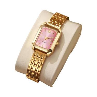 Imagem de Relógio De Pulso Feminino De Moda Com Quartzo, Retangular, Casual, Par