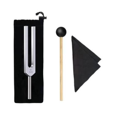 Imagem de Diapasão De 528 Hz Com Martelo De Silicone E Pano De Limpeza  Instrume