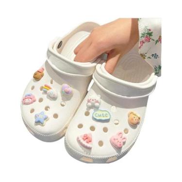 Imagem de Pingentes De Urso Arco-Íris Fofos 10 Peças Decorações DIY Para Crocs, 