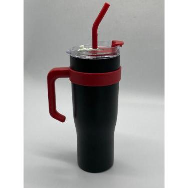 Imagem de Copo Térmico MS-958 1200ml Dupla Camada Aço Inox Grande Com Canudo e T