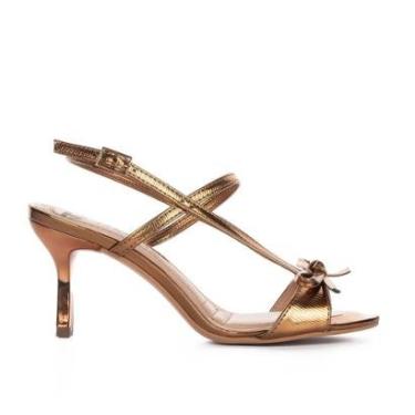 Imagem de Sandália Tanara de Salto Alto Metalizada T8673-Feminino