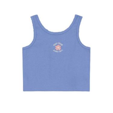 Imagem de Blusa infantil menina regata em ribana Brandili, 10, Azul
