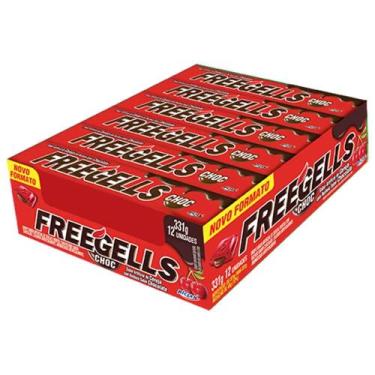 Imagem de Bala drops freegells com 12 unidades, CEREJA CHOC