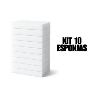 Imagem de Kit Com 10 Esponjas Mágicas Brancas Melanina Tira Manchas Multiuso - G