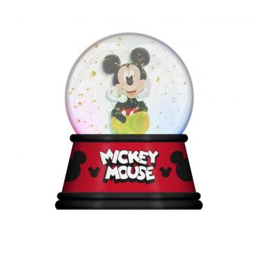 Imagem de Globo de Neve Iluminado Disney Mickey Mouse com Glitter Giratório, Decoração para Casa e Quarto Infantil, 15,6 cm de Altura