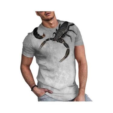 Imagem de Camiseta Masculina Oversized Com Estampa 3D De Escorpião, Estilo Y2K H