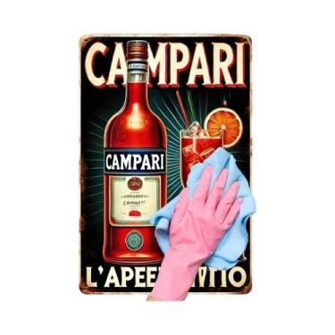 Imagem de Placa De Metal Retrô Campari, Decoração Vintage Para Bar, Design De Ga