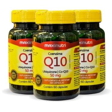 Imagem de Kit 3 Coenzima Q10 Ubiquinona 50mg 60 Cápsulas Maxinutri