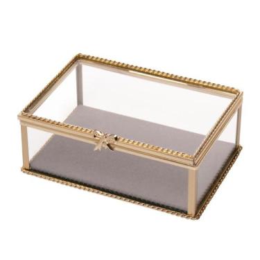 Imagem de Porta Jóias Mirage 10cm x 15cm x 5cm Dourado Metal - Wolff