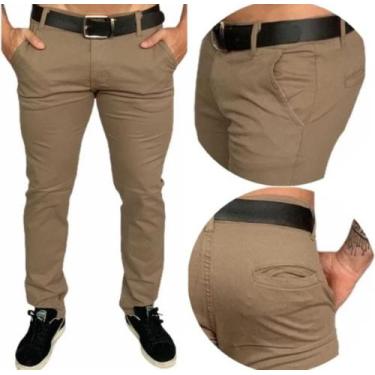 Imagem de Calça Sarja Sport Fino, Masculina - Loja do Peruano, Caqui, 42