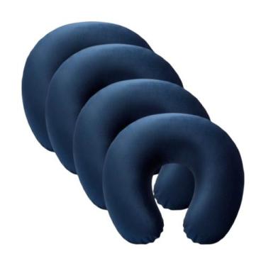 Imagem de Almofada Pescoço Viagem Apoio Cervical Fibram Cor:AzulQuantidade:4, Az